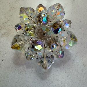 Vintage Crystal Beaded Brooch